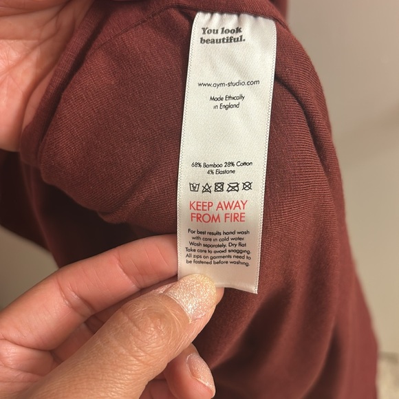 Venus Long Sleeve Dress in Bamboo / Asymmetrical Ruffled Long Sleeve Dress - Picture 8 of 8